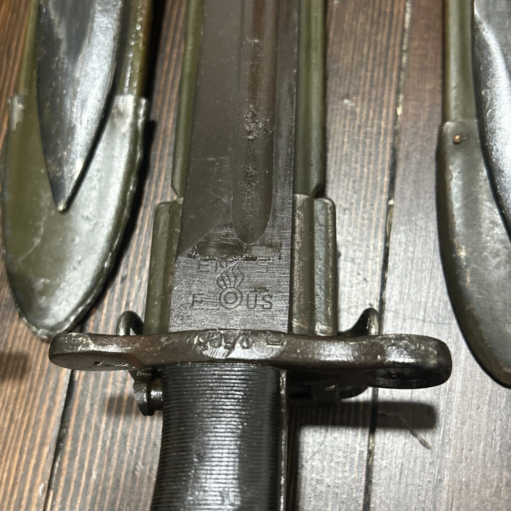 Original M1 Garand Bayonet US Marked w/ E-US Scabbard also fits 1903 1903a3 NICE