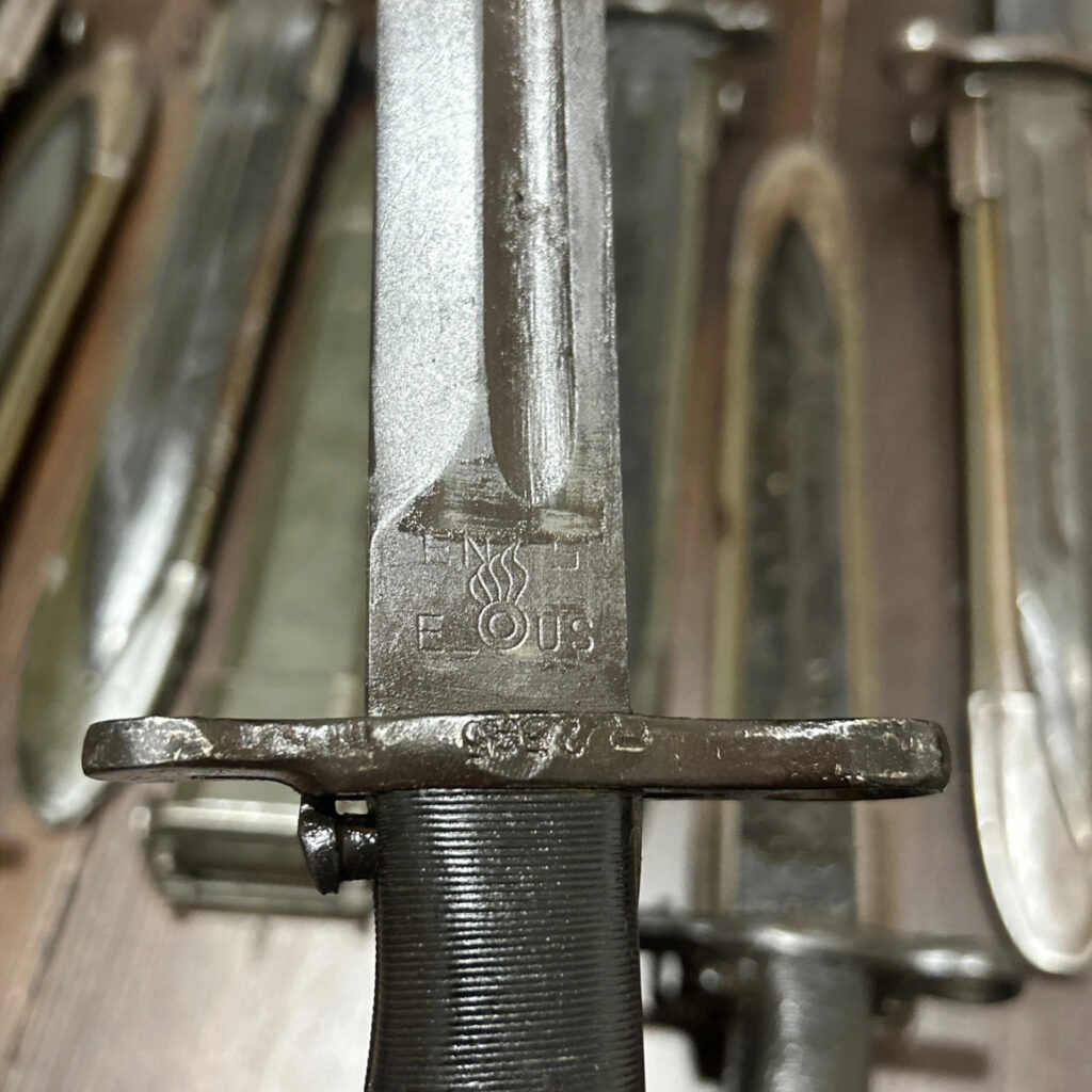 Original M1 Garand Bayonet US Marked w/ E-US Scabbard also fits 1903 1903a3 NICE