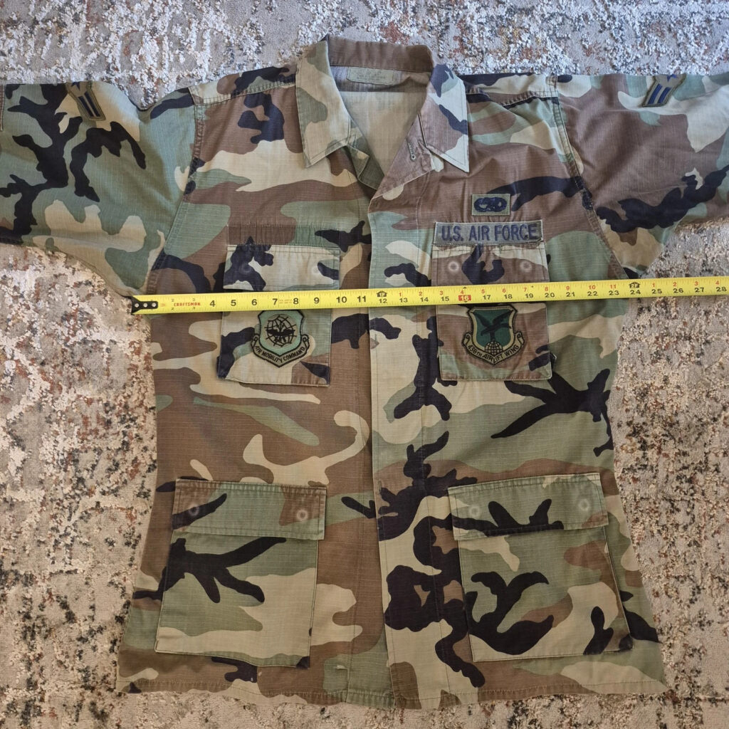 Vintage USAF Woodland Camo BDU Set Med Long Coat Reg Trousers Ripstop