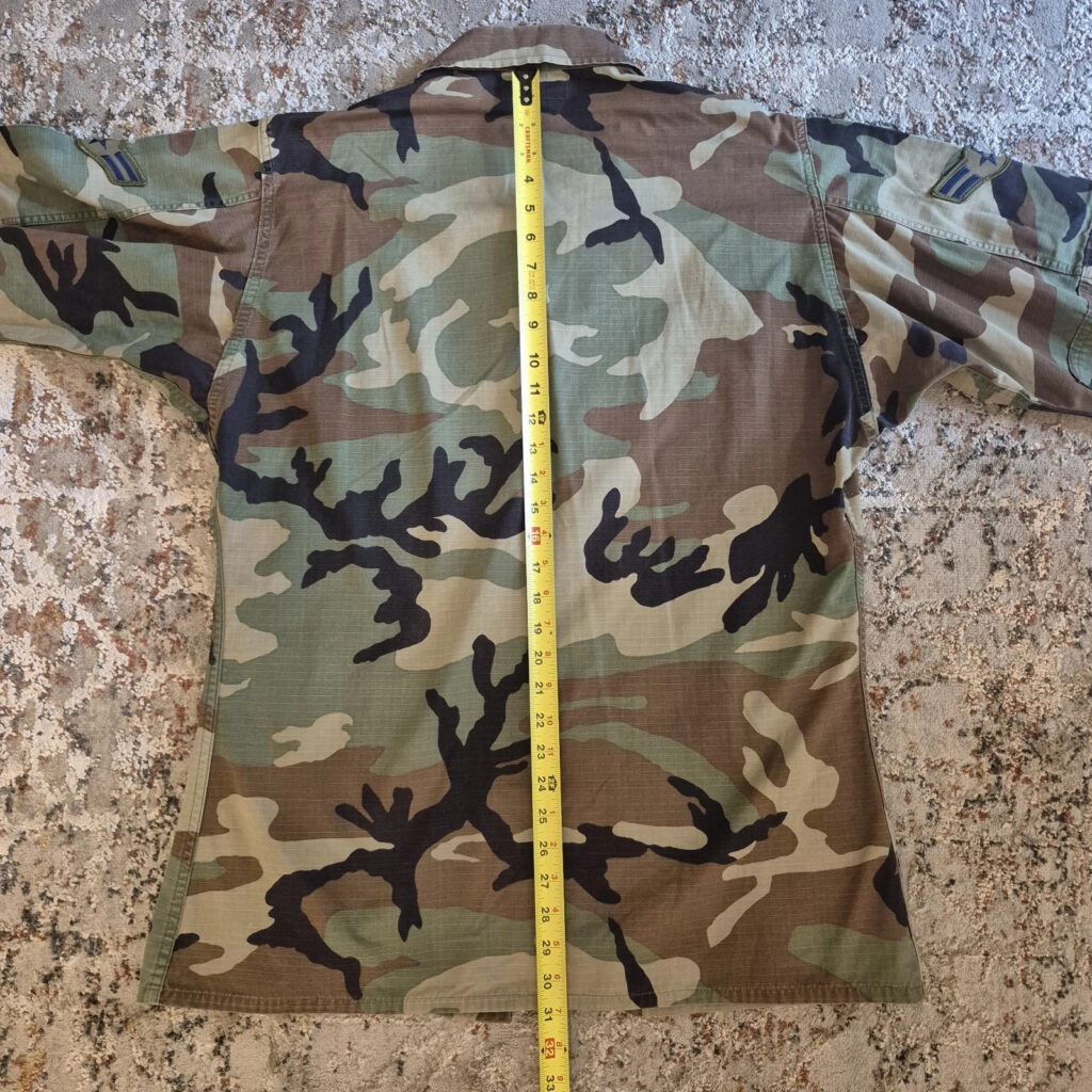 Vintage USAF Woodland Camo BDU Set Med Long Coat Reg Trousers Ripstop