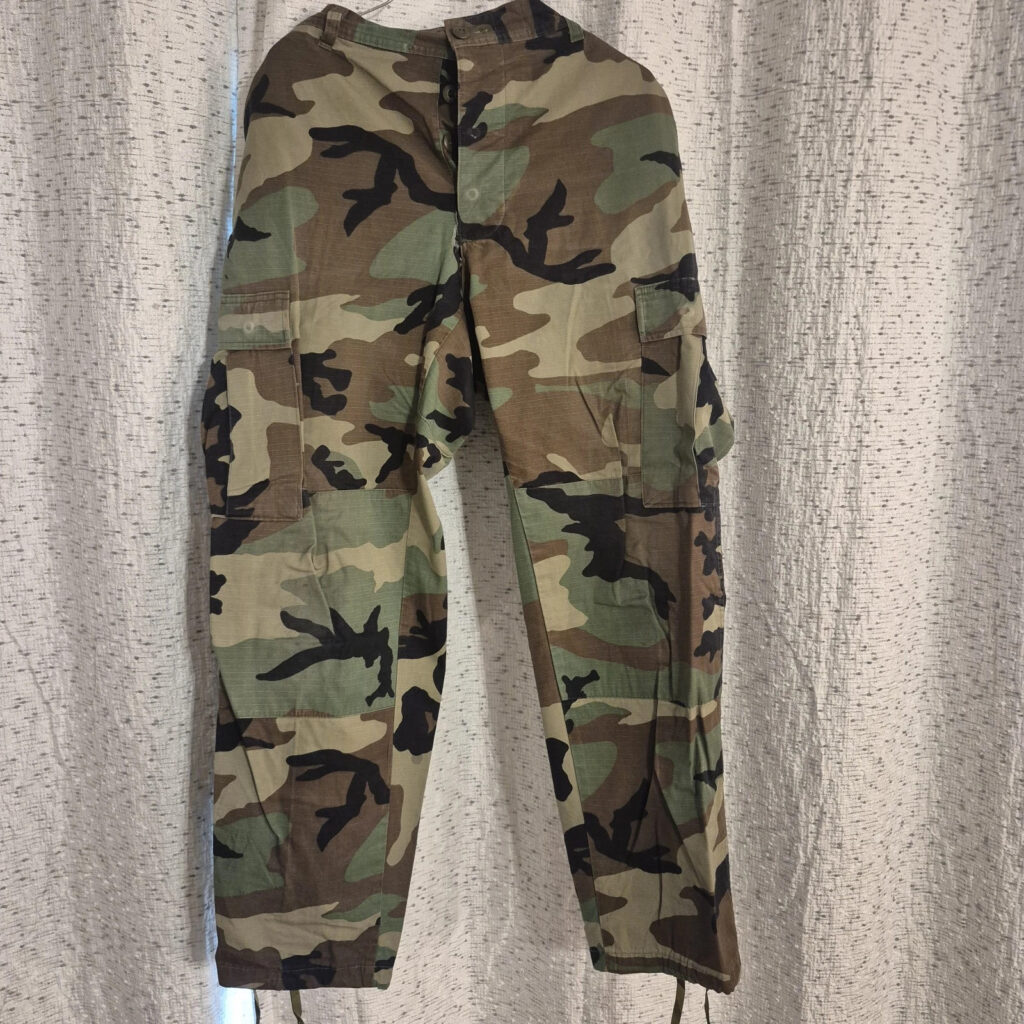 Vintage USAF Woodland Camo BDU Set Med Long Coat Reg Trousers Ripstop